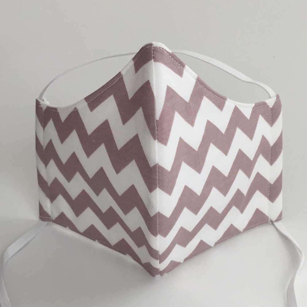 Grey Chevron Handmade Fabric Face Mask